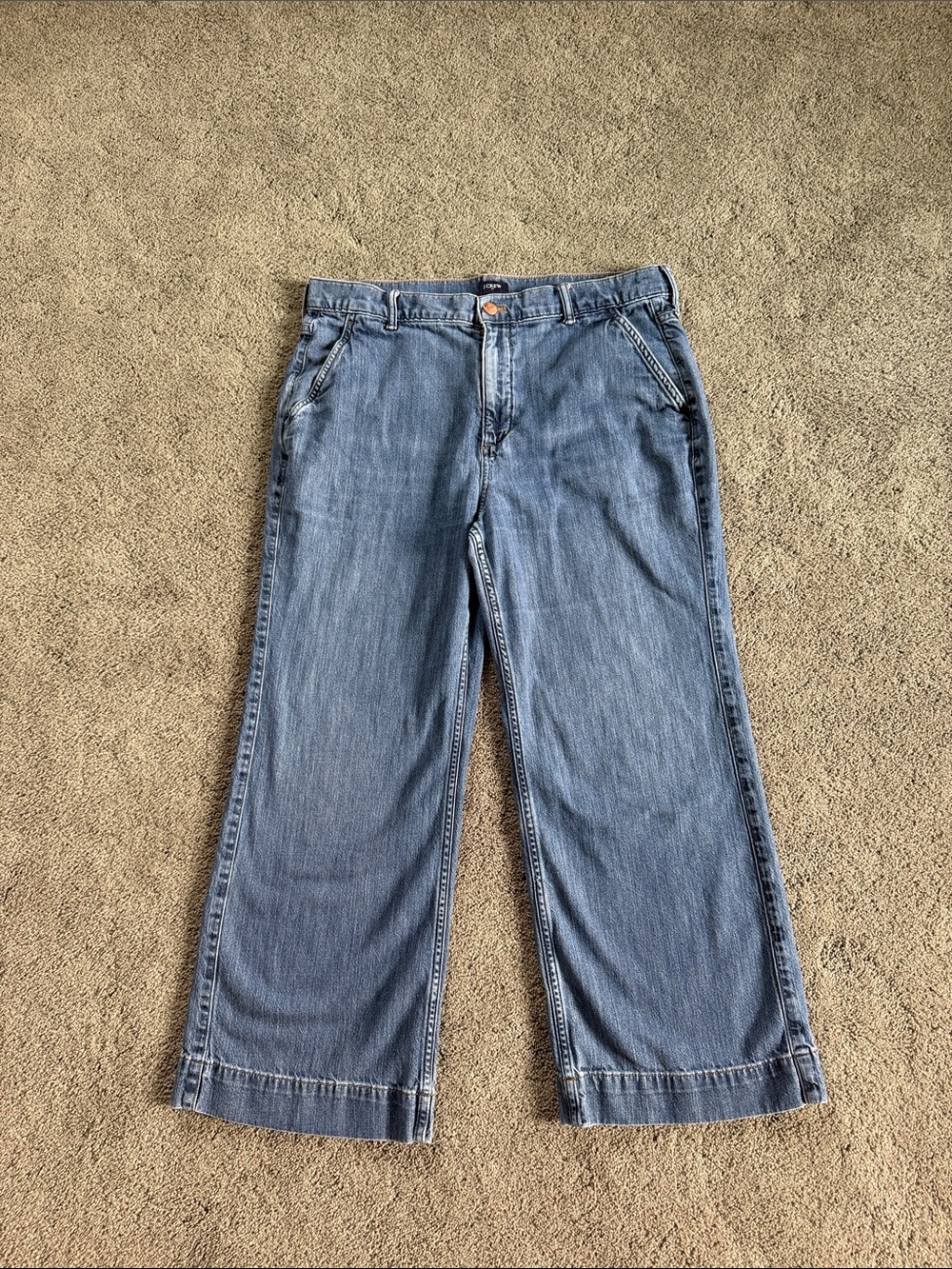 J. Crew Factory Light Blue Wide-Leg Denim Jeans